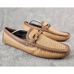 Faranzi Shoes Mens Size 13 Brown Tan Faux Leather with‎ Bit Detail Loafers